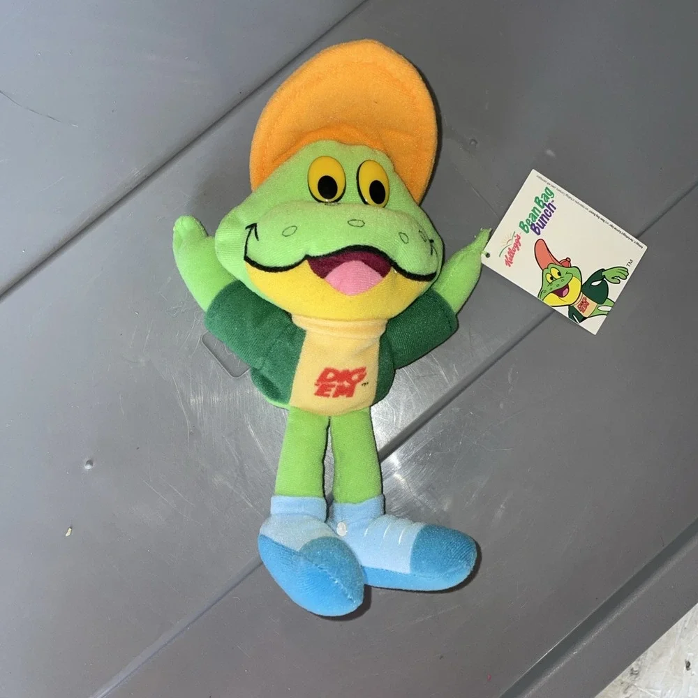 VINTAGE 1997 Kellogg's Smacks Dig Em Frog Bean Bag Plush